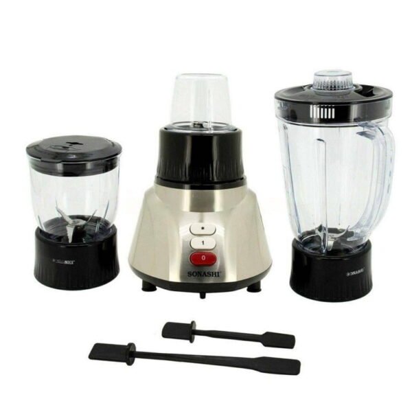 Blender 3En1 Avec Bol Hachoir Et Bol Broyeur 1.6L 400W Sonashi SB-160 – Image 2
