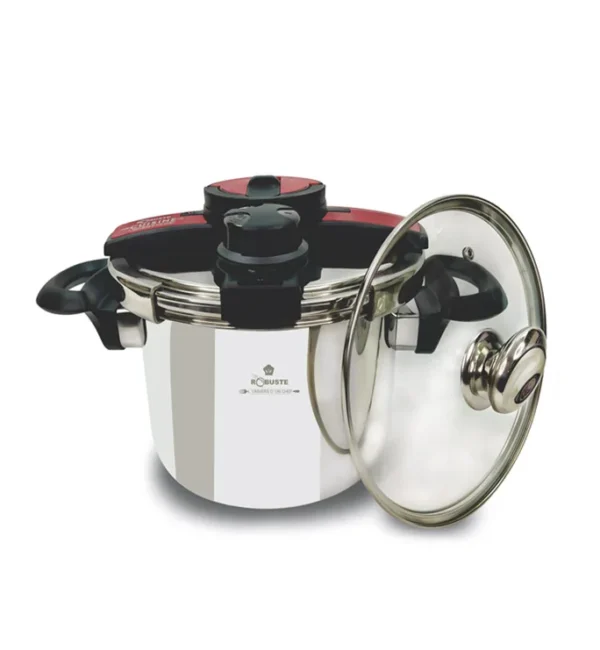 Cocotte Minute 6L + Cuite a vapeur + Joint inox 18/10 Robuste – Image 2