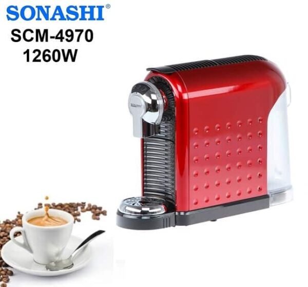 Machine À Café Expresso Multifonction 800ML 1260W Rouge SONASHI SCM-4970