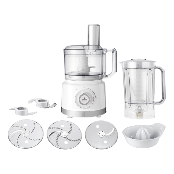 Robot De Cuisine CRISTOR Multi Fonctions -750 W- 2.3 L Bol – 1.5 L Blender – Blanc