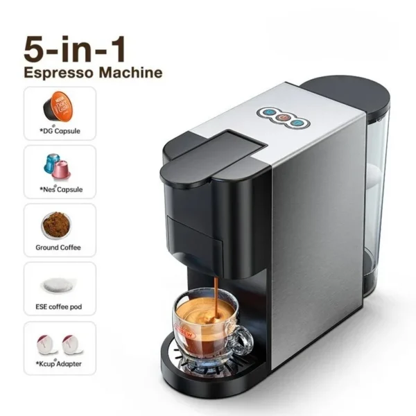 Machine a Café INOX Multi-Capsules 5 En 1 -1450W – 19 Bar 0.8L Brandmann