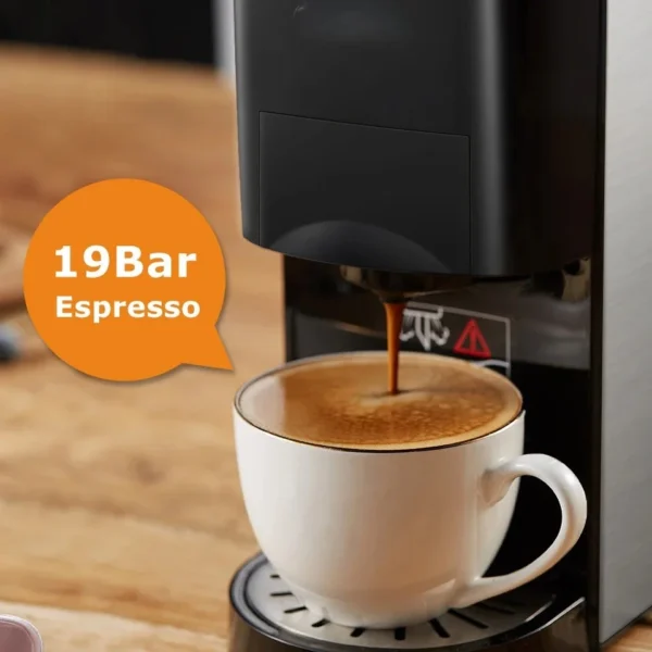 Machine a Café INOX Multi-Capsules 5 En 1 -1450W – 19 Bar 0.8L Brandmann – Image 3