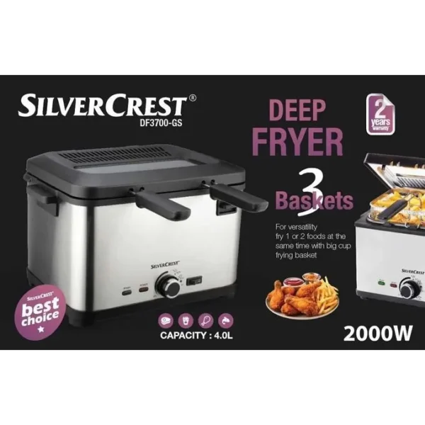 Friteuse inox 4L – 2000 W SilverCrset – Image 2