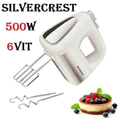 Batteur Electrique À Main 500W avec 6 vitesses +Turbo SilverCrest - HM2002GS