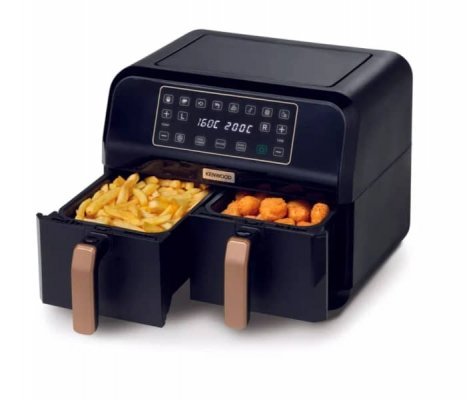 Friteuse Électrique À Air Chaud 1700W 8L Double Panier Kenwood HFP70.000BK – Image 2