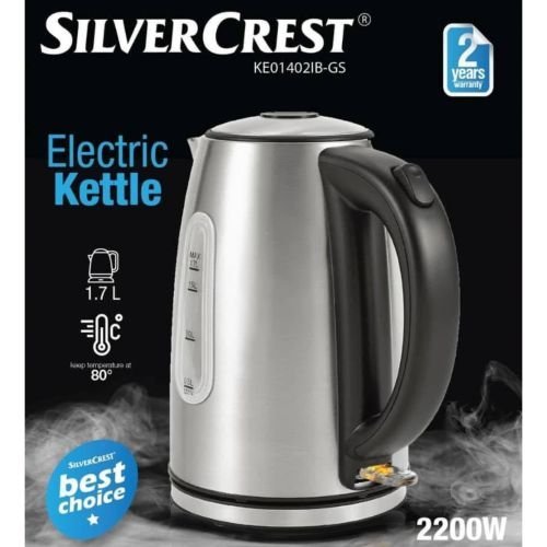 Bouilloire Electrique Sans Fil En Inox SilverCrest 1.7 L 2200 W - KE01402IB-GS – Image 2