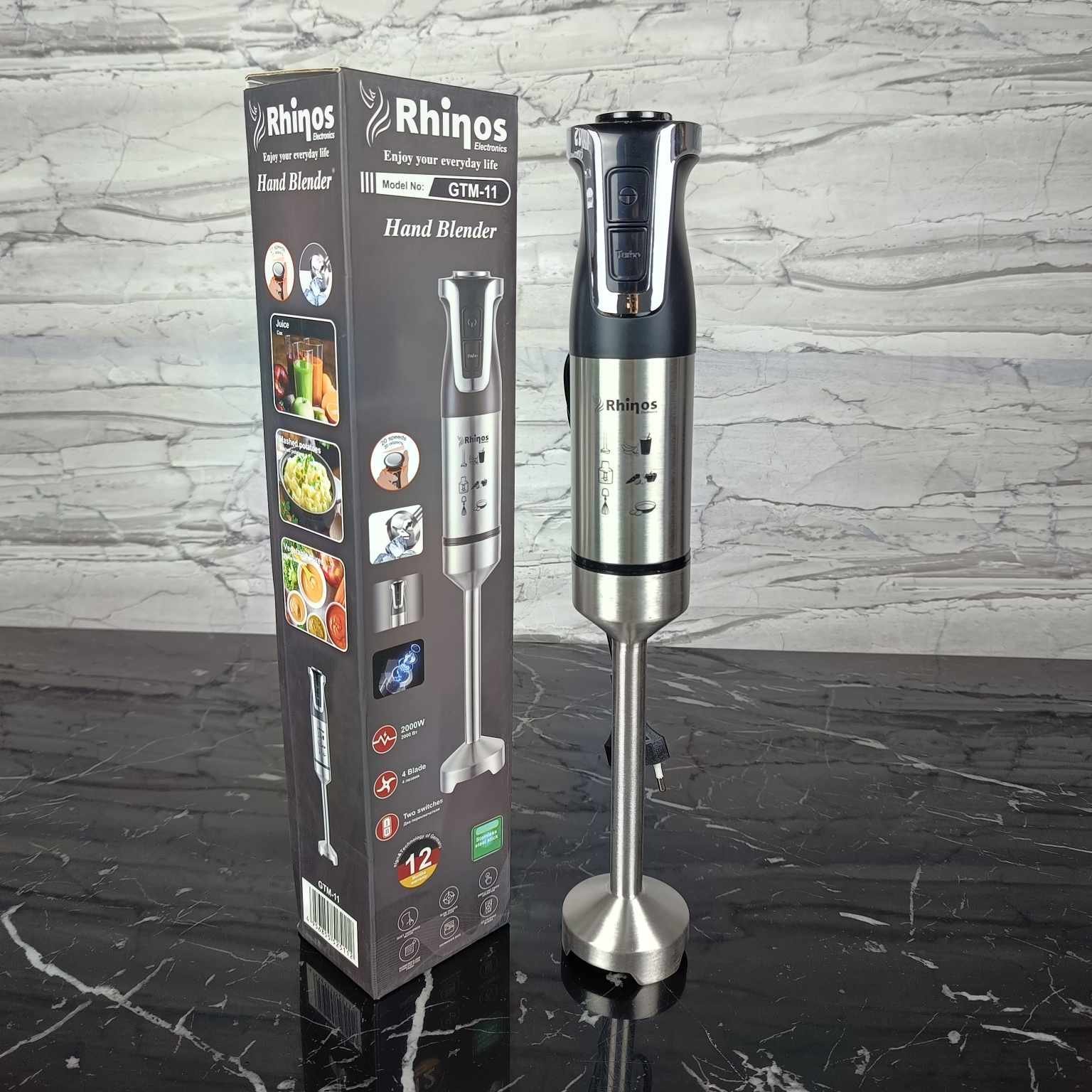 Pack de cuisine Rhinos ( Bras Mixeur inox 04 Lames 2000W + Batteur inox 600W ) – Image 4
