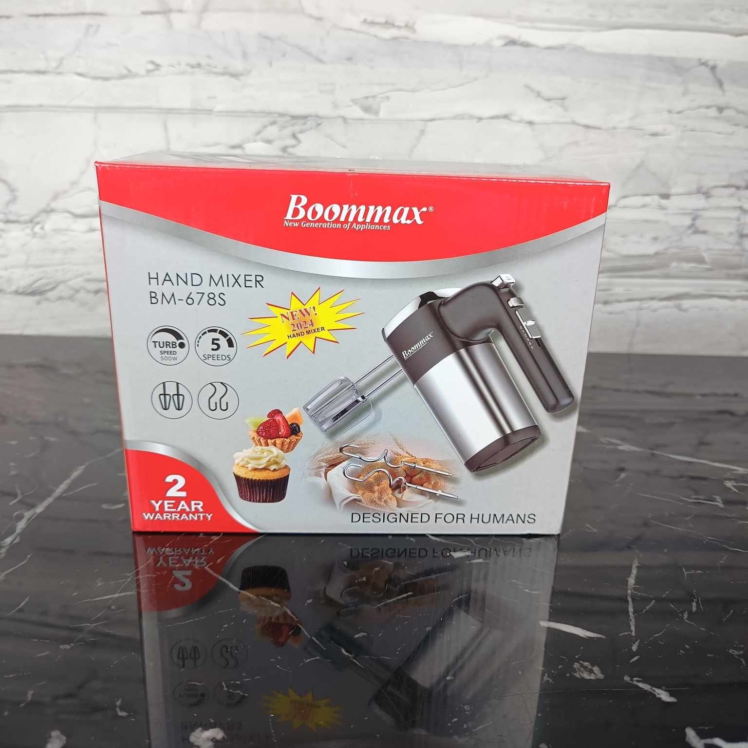 Batteur inox 500W 05 vitesses + Turbo Boommax BM-678S – Image 12