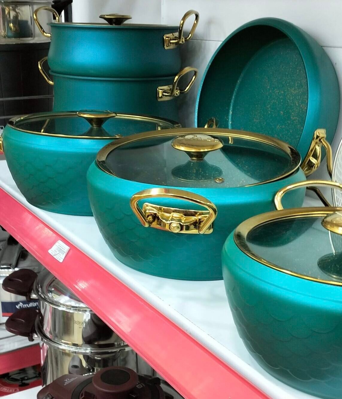 Batterie de cuisine Luxe Granite 11 pièces OMS Verte – Image 2