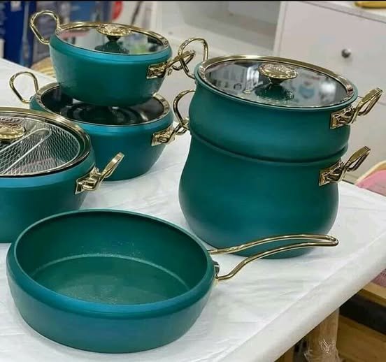 Batterie de cuisine Luxe Granite 11 pièces OMS Verte – Image 3