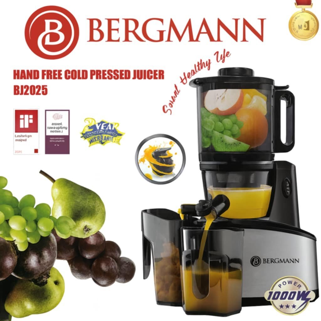 Extracteur de jus inox 1000 W Bergmann BJ2025 – Image 2