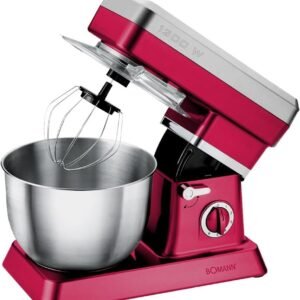 Robot Pétrin Multifonctions 6.3 L - 1200 W - Rouge/Gris Bomann