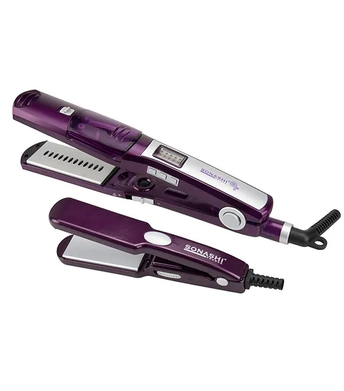 Lisseur À Vapeur Pro 2 Pcs En Céramique 200° 55W Sonashi SHS-700