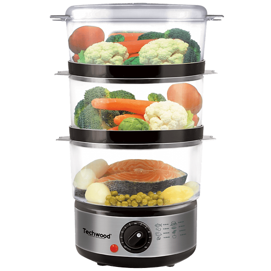Cuiseur a vapeur INOX 3 Panier - 400 W - 6 L- TCV-364 Techwood – Image 2