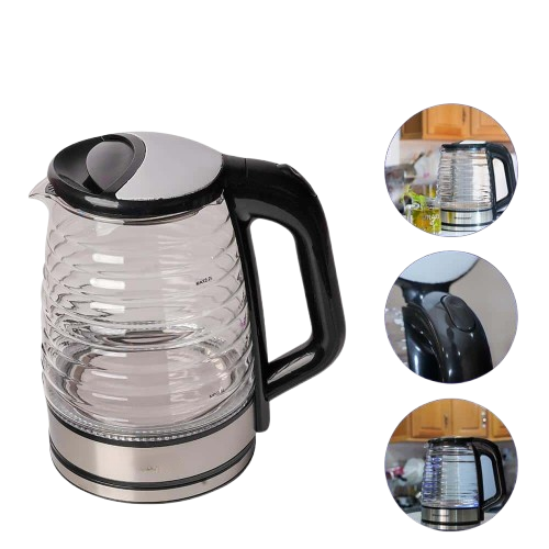 Bouilloire Électrique Sans Fil En Verre Et Inox 2.2L 1500W MultiSmart MS-KT1021