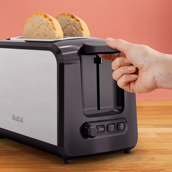Grille-pain inox Multifonctions Noir 850W Tefal TT410D10 – Image 2