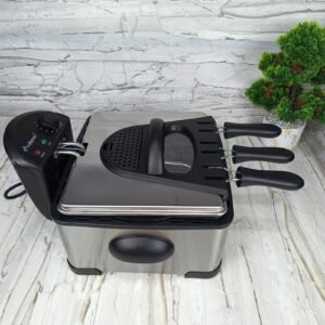 Friteuse inox électrique 4.5 L 2000W avec 3 Panier Multismart MS-FR1204