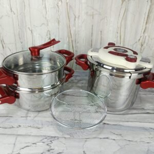 Cocotte 7 Pièces en inox 18/10 - 4+7 Litres CLIPSO + MINUTEUR NARDI