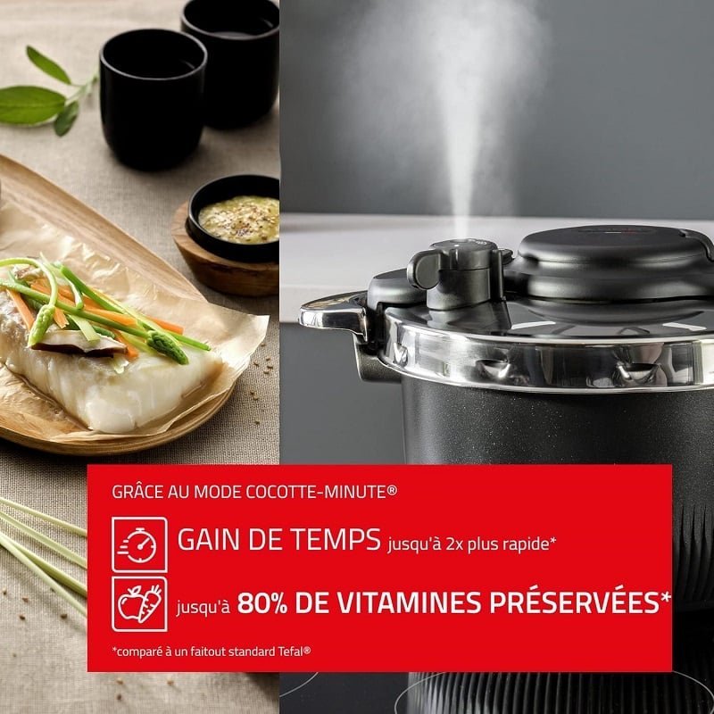 Cocotte minute Cipso Tempo 6L inox noir Seb P4810700 – Image 4