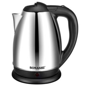 Bouilloire Electrique Sans Fil en Inox 1.8L 2200W Sonashi SKT-1804