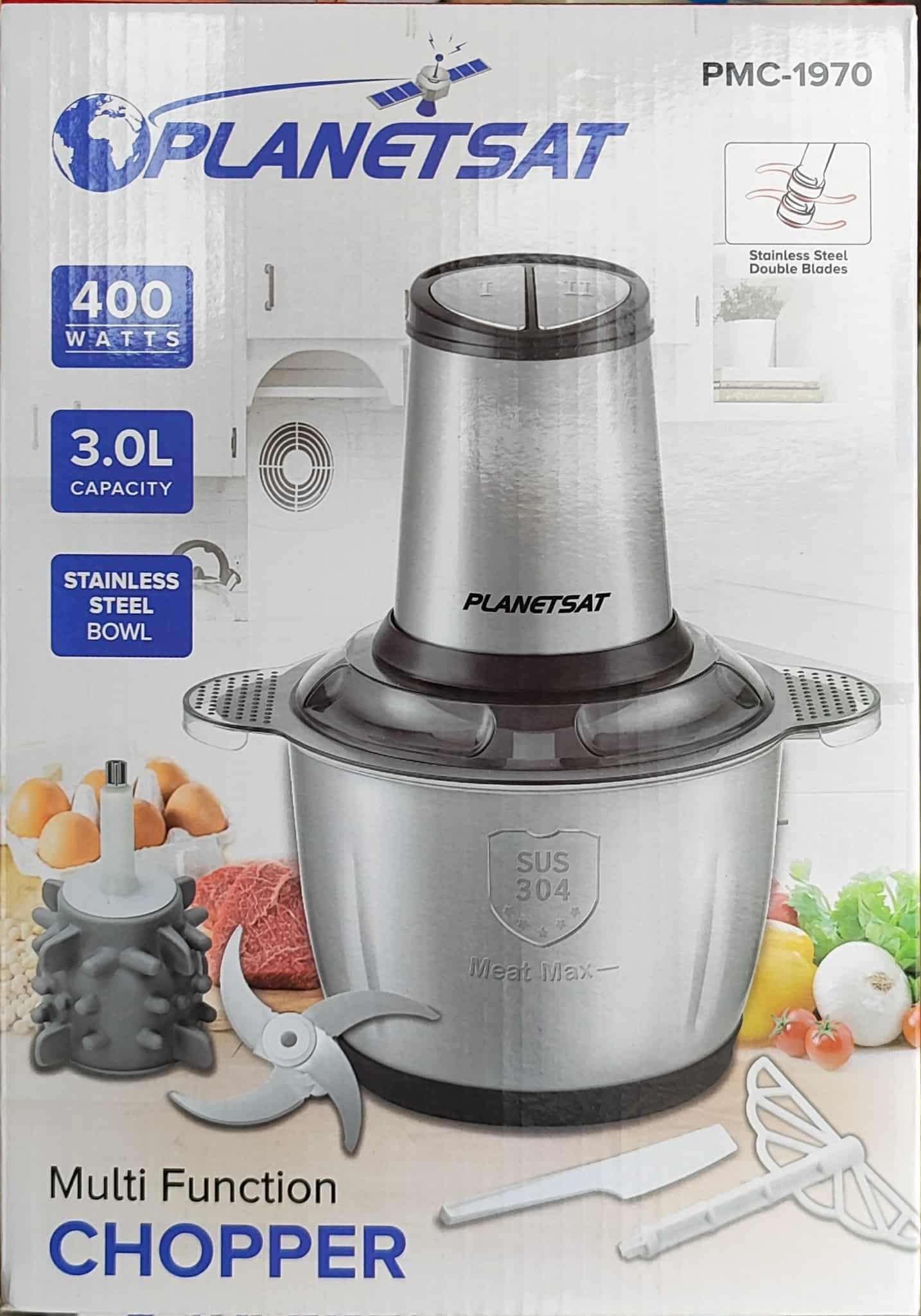 Hachoir inox 2 en 1 - 04 Lames 03L 400W PlanetSat PMC-1970 – Image 2