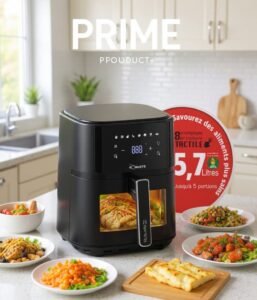 Airfryer 5.7 Litres 1700W Tactile Avec Fenêtre Robuste AF6