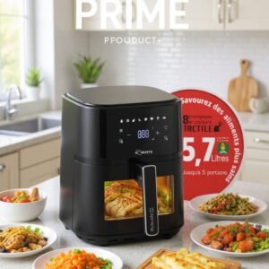 Airfryer 5.7 Litres 1700W Tactile Avec Fenêtre Robuste AF6