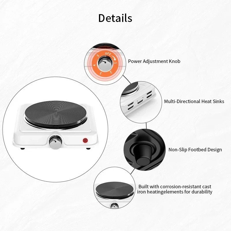 Plaque Chauffante Électrique 1000W Avec Contrôleur De Thermostat Gold Star 0122A – Image 2