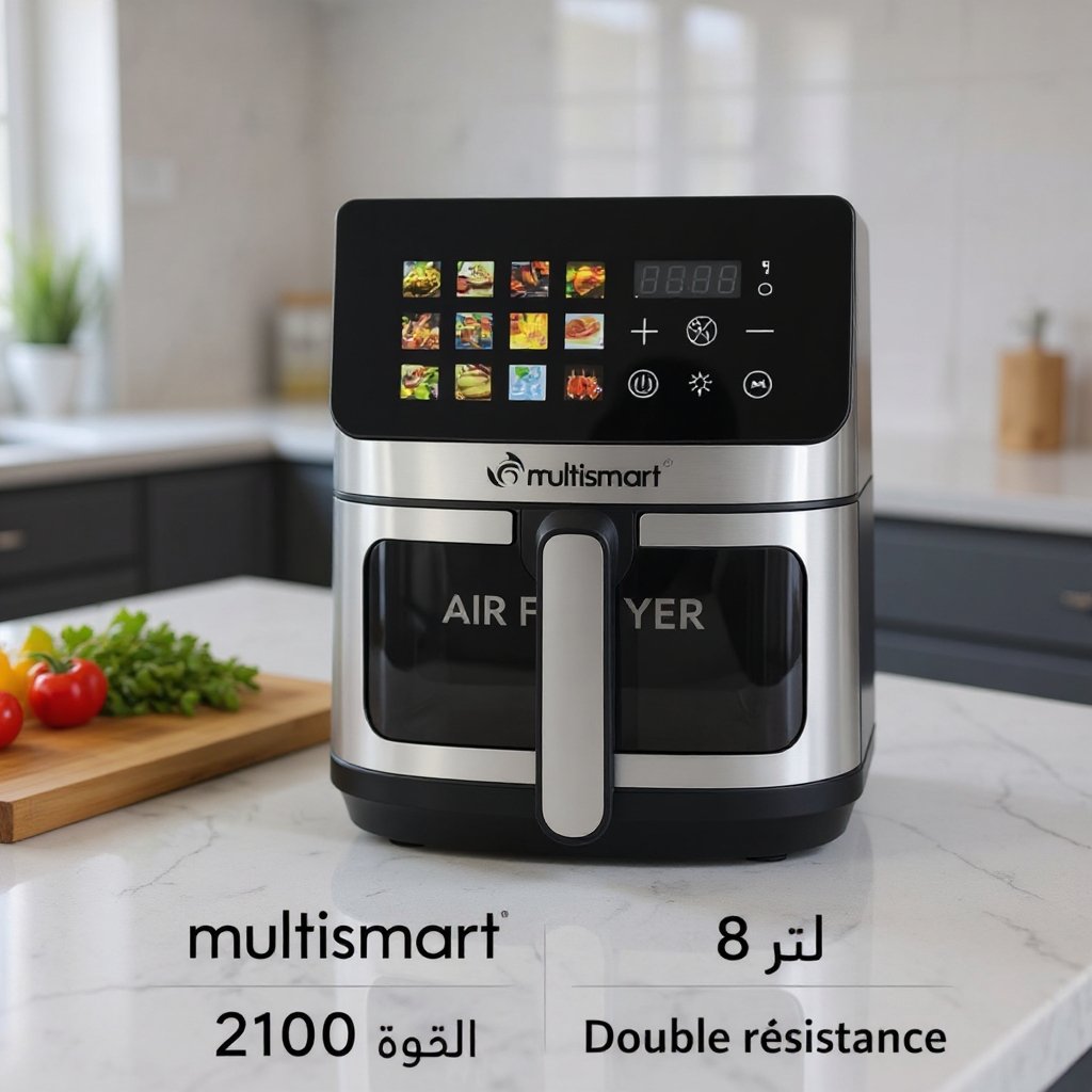 AirFryer inox 8L Double Résistance 1800W MultiSmart MS-AF4018 – Image 3