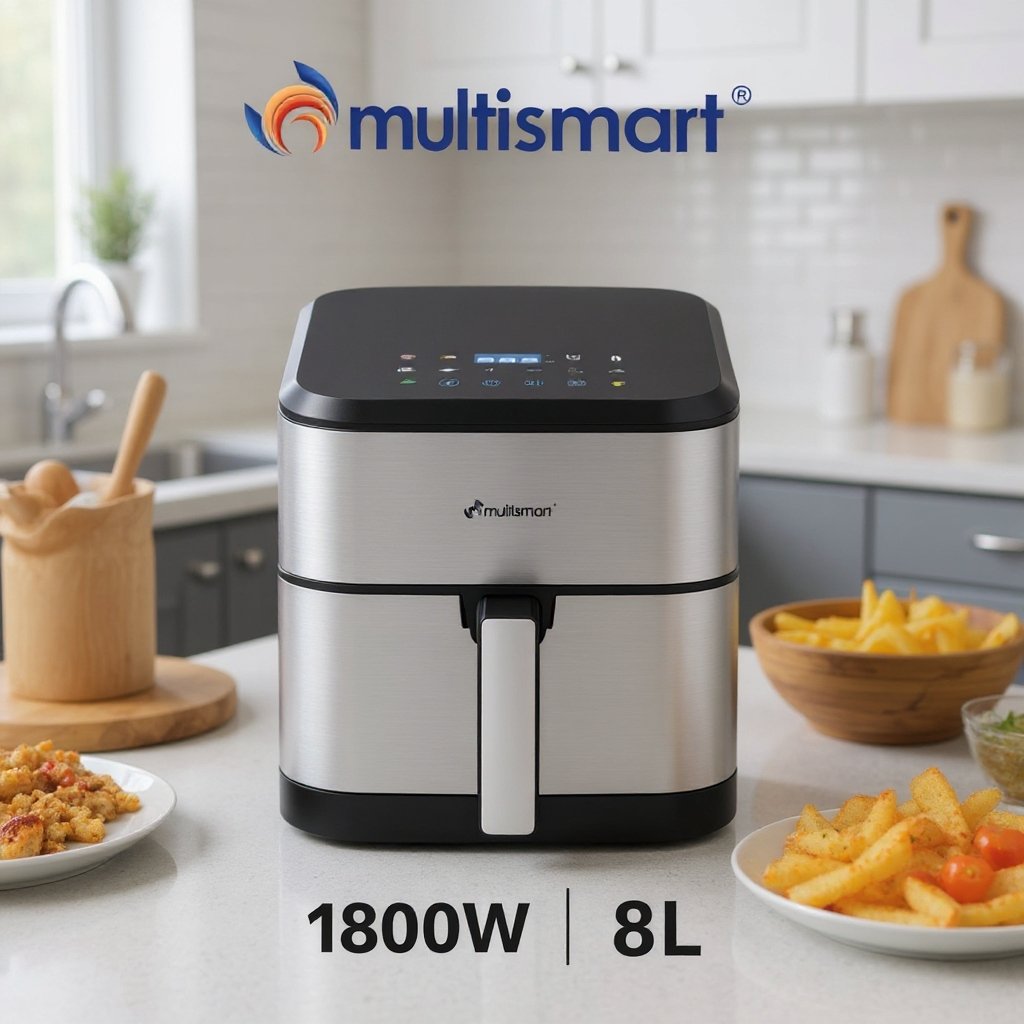 AirFryer inox 8L 1800W Numérique Multismart MS-AF3248