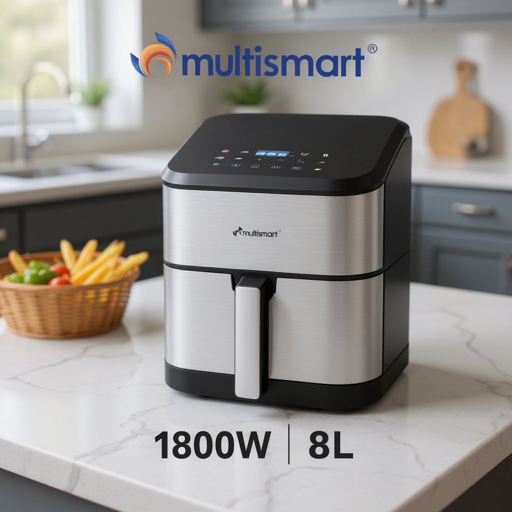 AirFryer inox 8L 1800W Numérique Multismart MS-AF3248 – Image 2