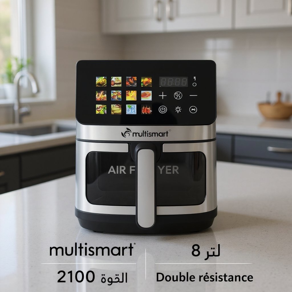 AirFryer inox 8L Double Résistance 1800W MultiSmart MS-AF4018 – Image 4