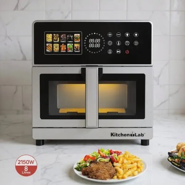 AirFryer inox XL 8L 2150W Double Résistances Avec 10 Programmes 200° KitchenLab KL131DJW – Image 3