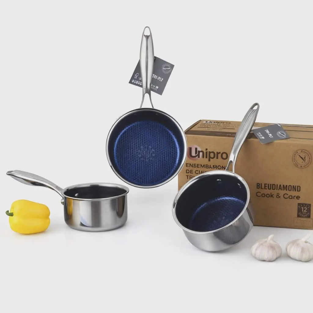 Série 03 Casseroles tous feux induction 14+16+18 cm Unipro Original