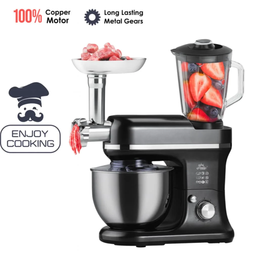 Pétrin 3 en 1 Double Crochets 05L – 1200W Pignon en Metal Matrix MX-6088