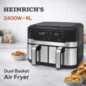 Air Fryer Heinrich’s  –double bague  Inox 9L 2400W HFR 8214
