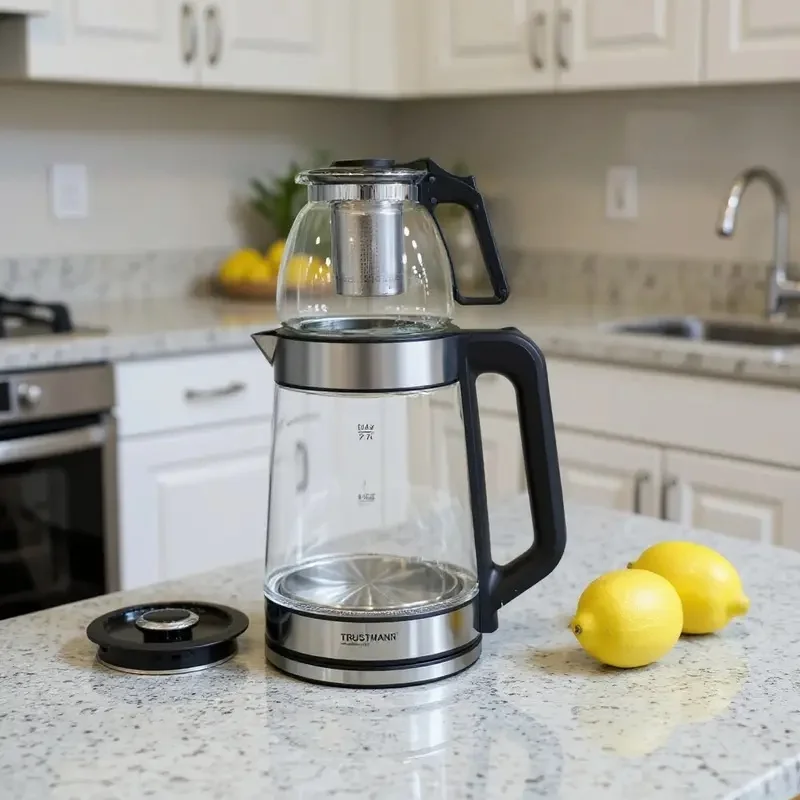 Bouilloire 2.2 L + Théière en verre 1500 W Trustmann