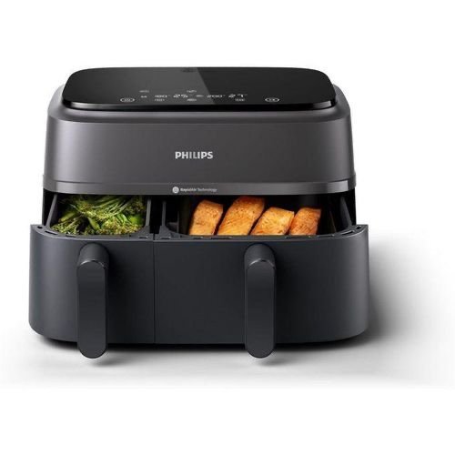 Philips Air Fryer Série 3000 Double Panier – Cuisson saine, rapide et polyvalente, capacité de 9 litres, écran tactile, conception à deux tiroirs