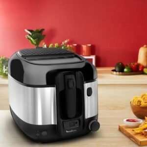 Friteuse Électrique 1800W 2.2L À Thermostat Réglable Avec Filtre À Charbon Anti-odeur Et Minuteur Électronique Super Uno Moulinex AM316D10
