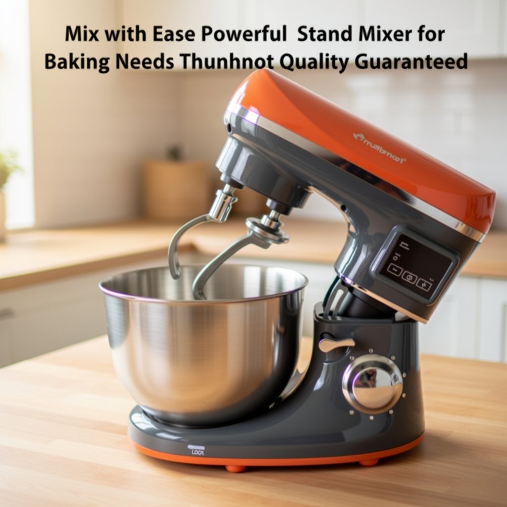 Pétrin Double Crochet Multismart 6.2L 1500W 3Kg – oronge/gris MS-SM2206 – Image 3