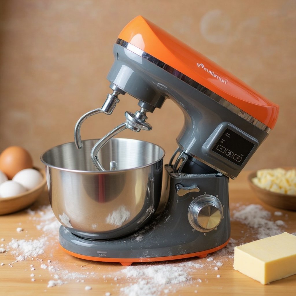 Pétrin Double Crochet Multismart 6.2L 1500W 3Kg – oronge/gris MS-SM2206 – Image 2