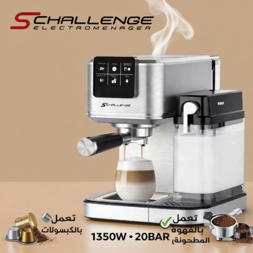 Machine à café S challenge 3en1 cappuccinos capsule poudre 1350w 20 bar 027cm – Image 5