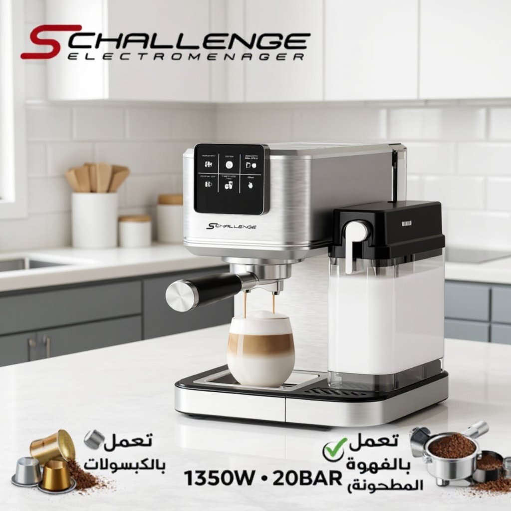 Machine à café S challenge 3en1 cappuccinos capsule poudre 1350w 20 bar 027cm – Image 6