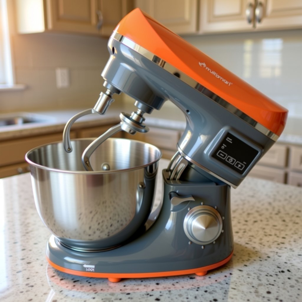 Pétrin Double Crochet Multismart 6.2L 1500W 3Kg – oronge/gris MS-SM2206