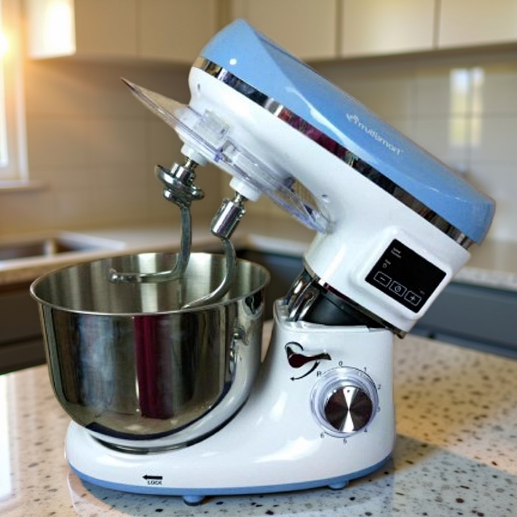 Pétrin Double Crochet Multismart 6.2L 1500W 3Kg – Bleu/Blanc MS-SM2206 – Image 4