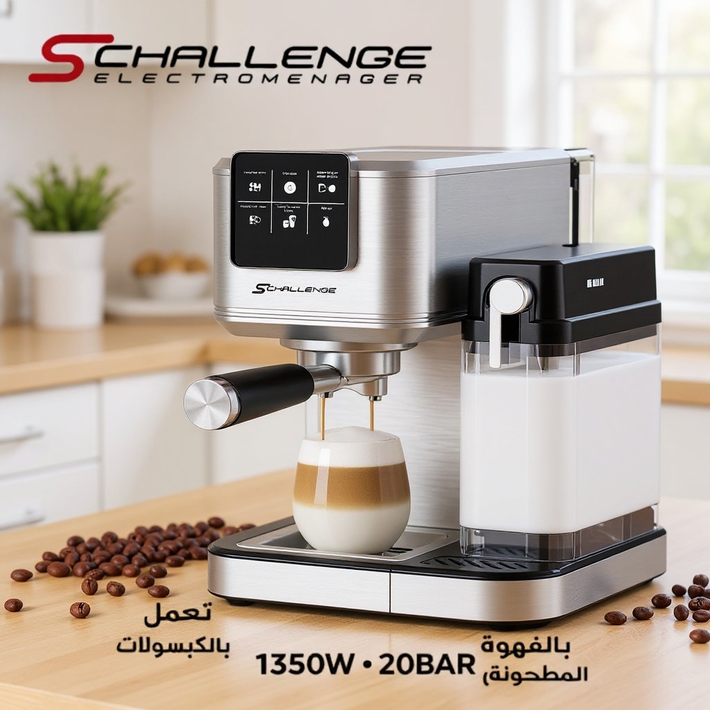 Machine à café S challenge 3en1 cappuccinos capsule poudre 1350w 20 bar 027cm – Image 2