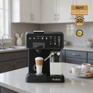 Machine a Café Digital 20 Bars 1400W Café et Lait et Cappuccino – Café Poudre et Multi-Capsules 02L ProTefal ES-408A