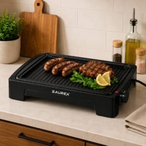 Barbecue électrique 2200 W L51×P30 CM Thermostat réglable, résistance et grille amovibles Saurex Electro HP4740
