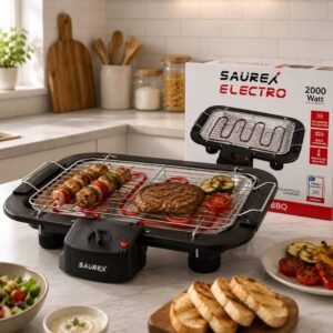 Barbecue électrique 2000 W L38×P22 CM Thermostat réglable, résistance et grille amovibles Saurex Electro