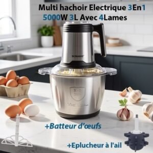Multi hachoir Electrique 3En1 500W 3L Avec 4Lames | Sonashi SMC-24S
